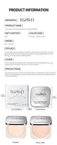 Tianwei lightweight soft focus face powder cake product info sheet with dimensions