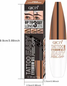 Detailed dimensions for QICIY 3-day long lasting peel-off eyebrow gel in light brown