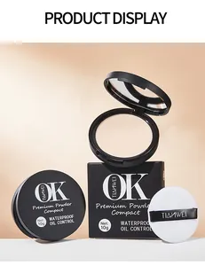 Detail view of TIANWEI matte setting powder compact with waterproof oil control formula