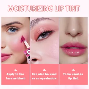 Detail view showing moisturizing lip tint used as creamy blush, eyeshadow and lip glaze