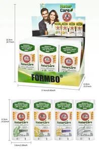 Detailed dimensions of FORMBO natural plant-based antiperspirant deodorant sticks