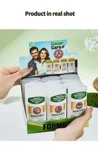 Detailed view of FORMBO plant-based deodorant sticks in original display box packaging