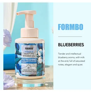 Nahaufnahme von FORMBO Vitamin C Feuchtigkeits-Duschgel mit Blaubeerduft-Beschreibung