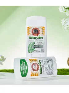 Detailed macro view of FORMBO NaturCare solid natural deodorant antiperspirant sticks
