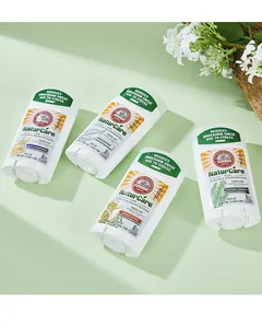 A collection of four FORMBO NaturCare natural deodorant sticks with various plant scents.