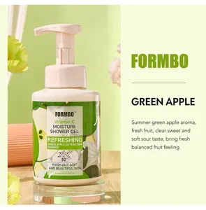 Detailansicht von FORMBO Vitamin C Duschgel mit erfrischendem grünen Apfel Aroma.