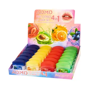 Set de 24 mascarillas labiales ADMD con extractos de fresa aguacate naranja arándano