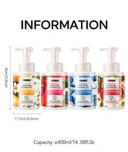 Detailansicht der 400ml Vitamin C Duschgel-Flaschen mit Maßangaben