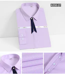 Detailed macro view of purple striped bamboo fiber blouse texture and buttons