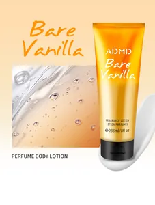 Vista dettagliata della lozione corpo ADMD Bare Vanilla con texture in gel e crema