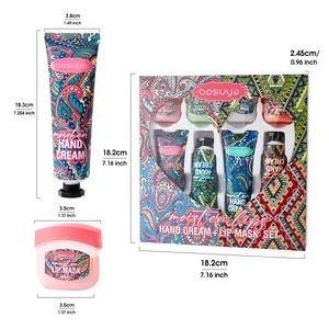 Moisturizing 8-piece Bosuya gift set featuring four hand creams and four lip masks