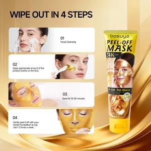Bosuya 24K Gold peel-off mask for deep facial cleansing and moisturizing, 100g tube