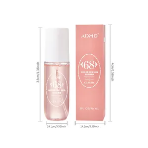 Profumo ADMD n. 68 spray in boccetta rosa e scatola con dimensioni dettagliate
