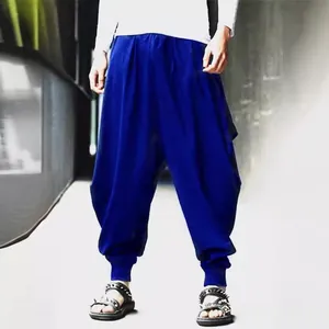 Vintage Herren-Haremshose in Dunkelblau, locker geschnitten für lässigen Urban Streetwear
