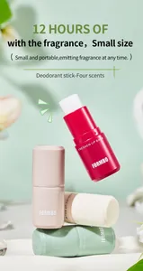 Close-up of portable solid perfume deodorant sticks in various colors and scents