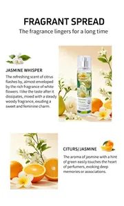 Detail view of 150ml jasmine fragrance spray with citrus and white floral scent notes