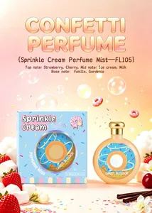 Brume parfumée pour le corps en forme de donut sucré, notes fraise et vanille, 100ml