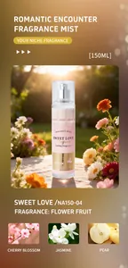 Detailed view of Sweet Love flower fruit fragrance mist with cherry blossom scent notes.