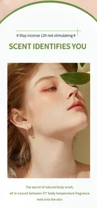 Detailed close-up of a model showcasing the natural application of solid perfume balm