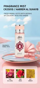 Détail de la brume parfumée Harrem Al Suhayb 250ml aux notes de rose et d'ambre