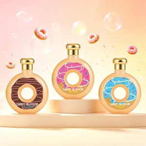 Parfum Gourmand Sucré pour Femme Forme de Donut Bouteille en Verre Dépoli Brume Corporelle Longue Durée Parfum Bonbon Cadeau