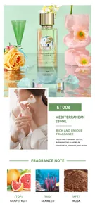 Détail de l'eau de toilette Mediterranean pour femme montrant les notes et le flacon