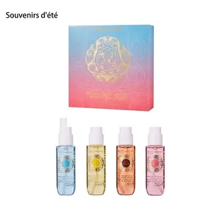Four-piece alcohol-free long-lasting body and hair fragrance spray set for women