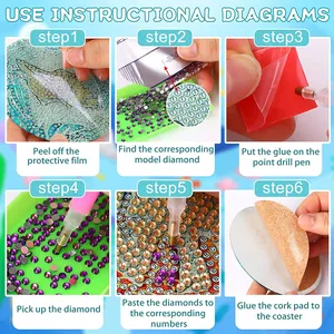 Stapsgewijze gids voor het maken van een DIY diamond painting onderzetter met kurk