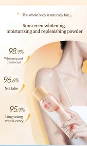 Dettaglio dello spray schiarente per il corpo con effetto illuminante sulla pelle