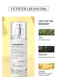 Detailed view of 88ml woody perfume fragrance notes including Vetiver, Cedar, and Amber