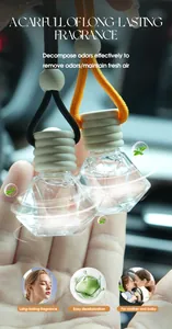 Elegant diamond-shaped glass car aromatherapy pendant with long-lasting light fragrance