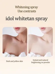 Confronto dettagliato che mostra l'effetto schiarente istantaneo e naturale della pelle dello spray