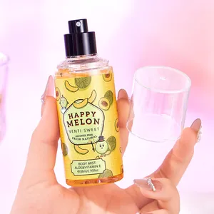 Vista detallada del spray corporal Happy Melon sin alcohol con Aloe y Vitamina E