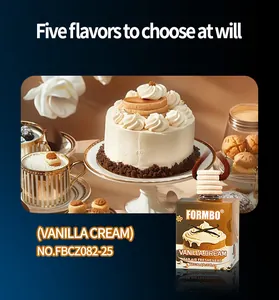 Vue détaillée du parfum de voiture suspendu FORMBO à la crème vanille sur fond de dessert