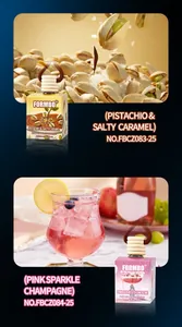 Vue détaillée des désodorisants FORMBO en senteurs pistache et champagne rose étincelant.