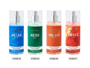 Set di quattro spray corpo da uomo: fragranze Ocean, Hero, Tobacco e Amber, da 88 ml.