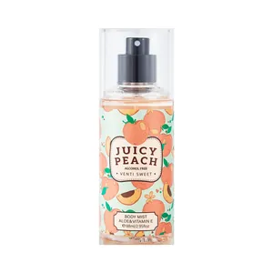 Bruma corporal refrescante Juicy Peach sin alcohol con aloe y vitamina E, spray de 88ml