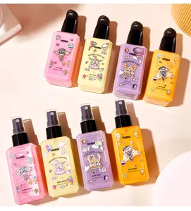 Detailed view of FORMBO fragrance spray and lotion set with colorful illustrations.