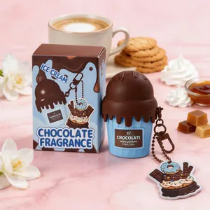 Profumo al cioccolato a forma di gelato con ciondolo decorativo e confezione regalo.