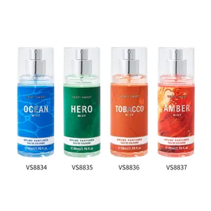 Set di quattro acque profumate uomo da 88 ml nelle fragranze Ocean, Hero, Tobacco, Amber.