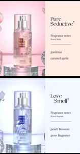 Detail view of flower fruity and fragrant body mist fragrance notes for women