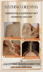 Jabón de hierbas 2 en 1 para cabello y cuerpo para control de aceite y limpieza profunda