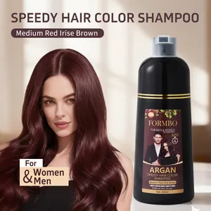 Vista detallada de champú colorante Argan Speedy en el tono profesional Medium Red Irise Brown