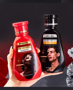 Primo piano dei flaconi di shampoo per aromaterapia FORMBO nei colori rosso e nero.
