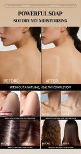 Comparación detallada antes y después de los efectos del jabón herbal en piel y cabello