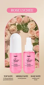 Detailed view of Formbo Rose Lychee alcohol-free body spray showing its fragrance notes
