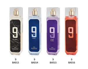 Four 250ml men's perfume bottles in Bourbon, Ocean, Fresh Water, and Whiskey varieties.