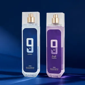 Two 250ml bottles of No. 9 men's perfume spray in ocean and fresh water scents.