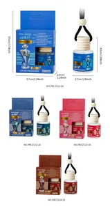 FORMBO hangende auto luchtverfrisser met 8ml glazen fles en houten dop aromatherapie