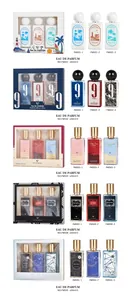 Παρουσίαση πέντε σετ αρωμάτων 50ml*3 με ποικίλα στυλ μπουκαλιών και κουτιά δώρου